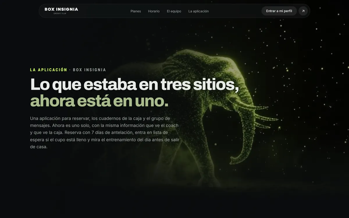 Página de la aplicación: lo que estaba en tres sitios, ahora está en uno