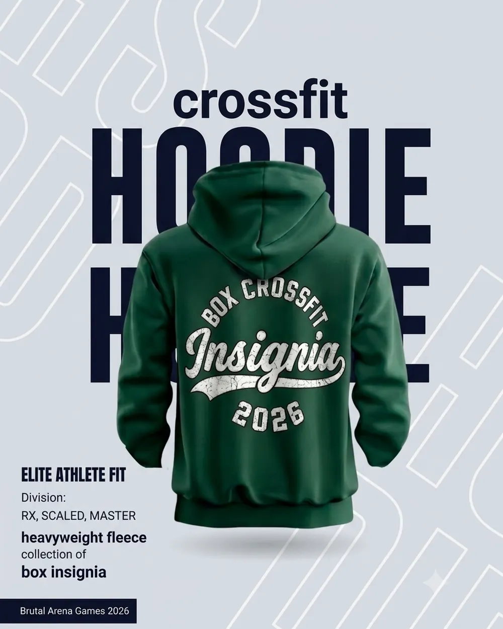 Hoodie verde de la colección Box CrossFit Insignia 2026